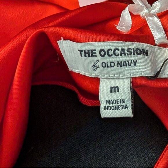 NWT Old Navy The Occasion by Old Navy Satin Cowl Maxi Dress in Bright Coral - M - Picture 6 of 10